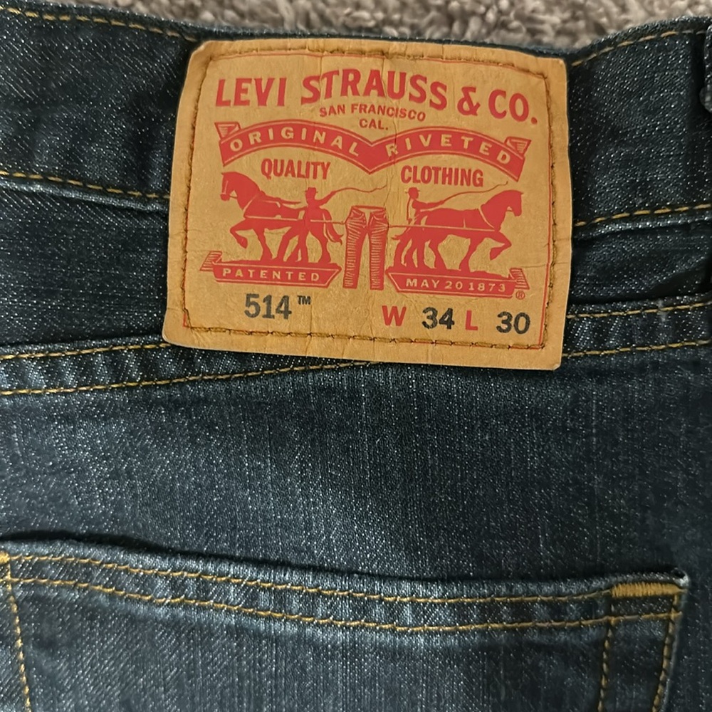 Men's Levi 514 Jeans - Dark/Black Wash 34/30 - Picture 2 of 5